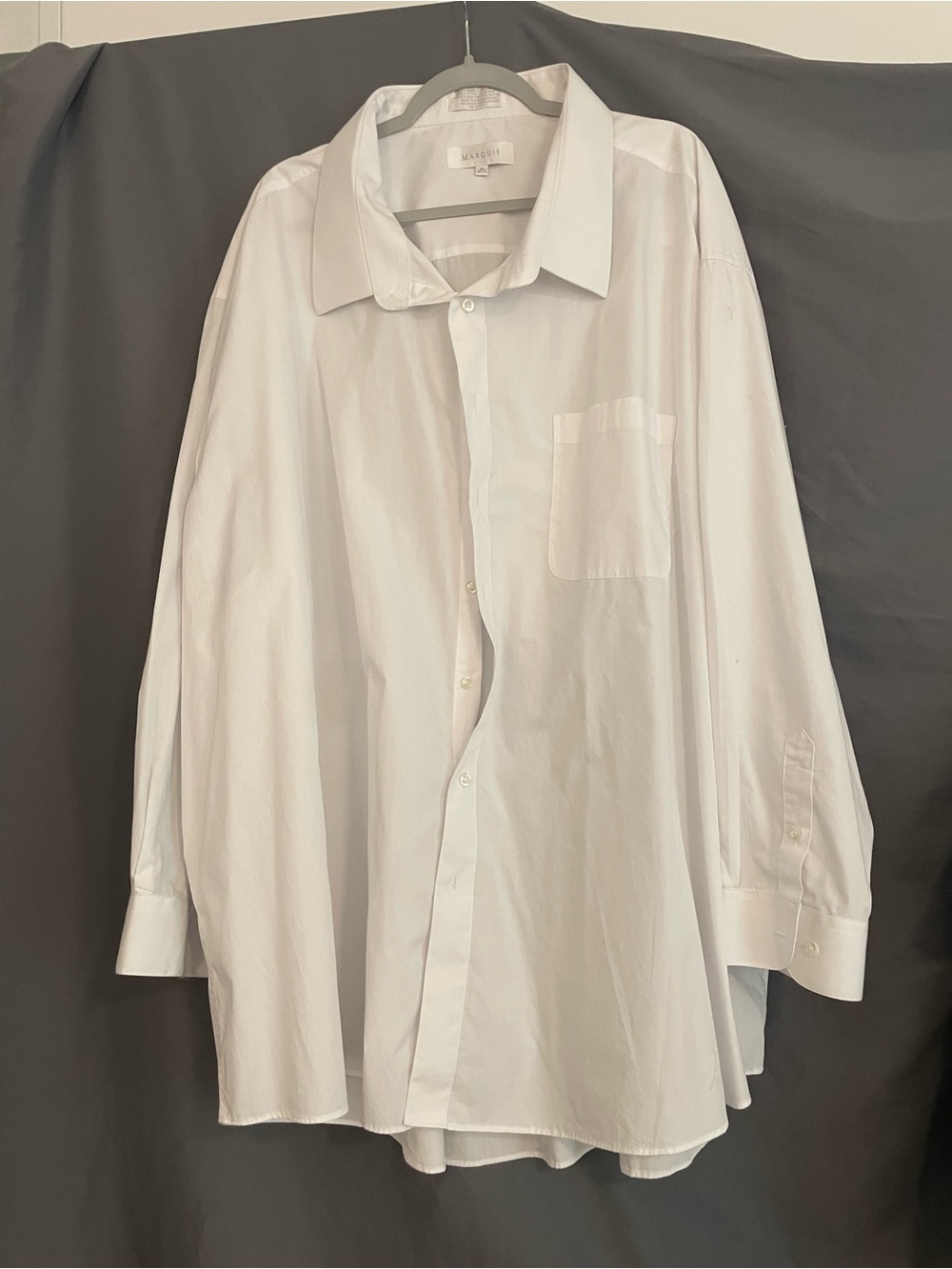 Marquis Men's White Long-Sleeve Dress Shirt